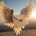 envelope with wings