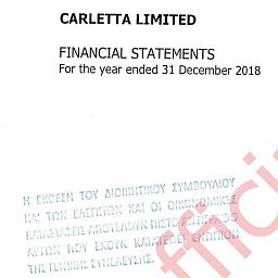 Sample of the Financial statements of the Cyprus company
