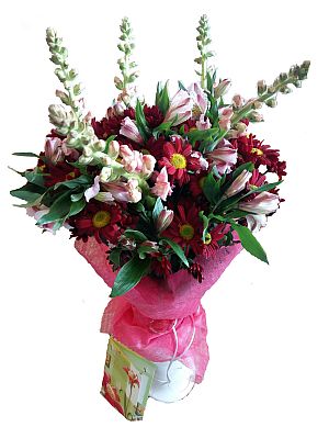 Bouquet of alstroemeria and chrysanthemums