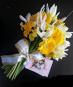 Bouquet of gerberas and iris