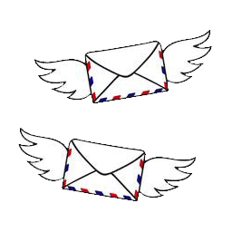 flying envelope with wings