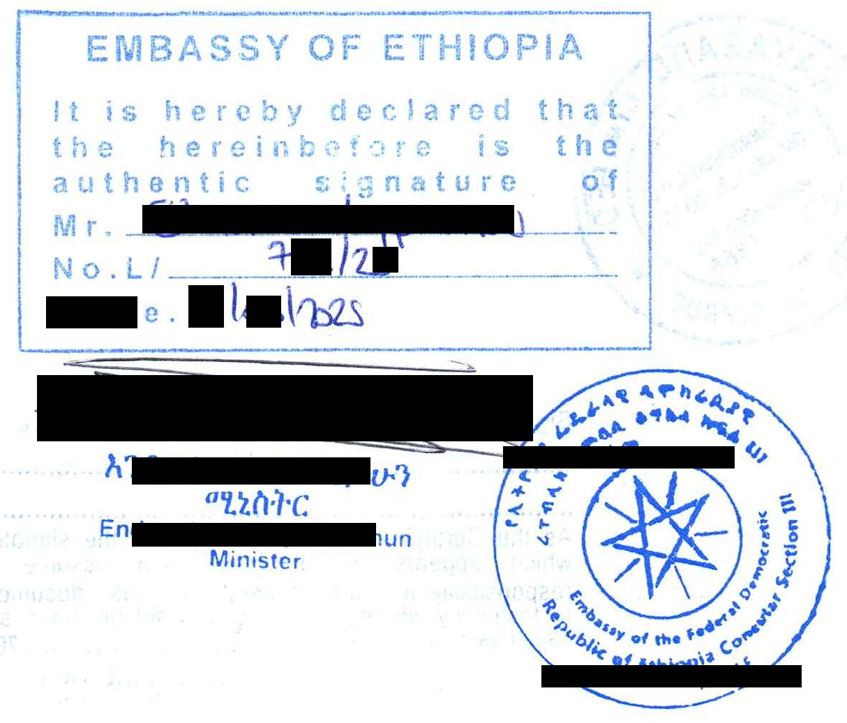 Example legalization for Ethiopia