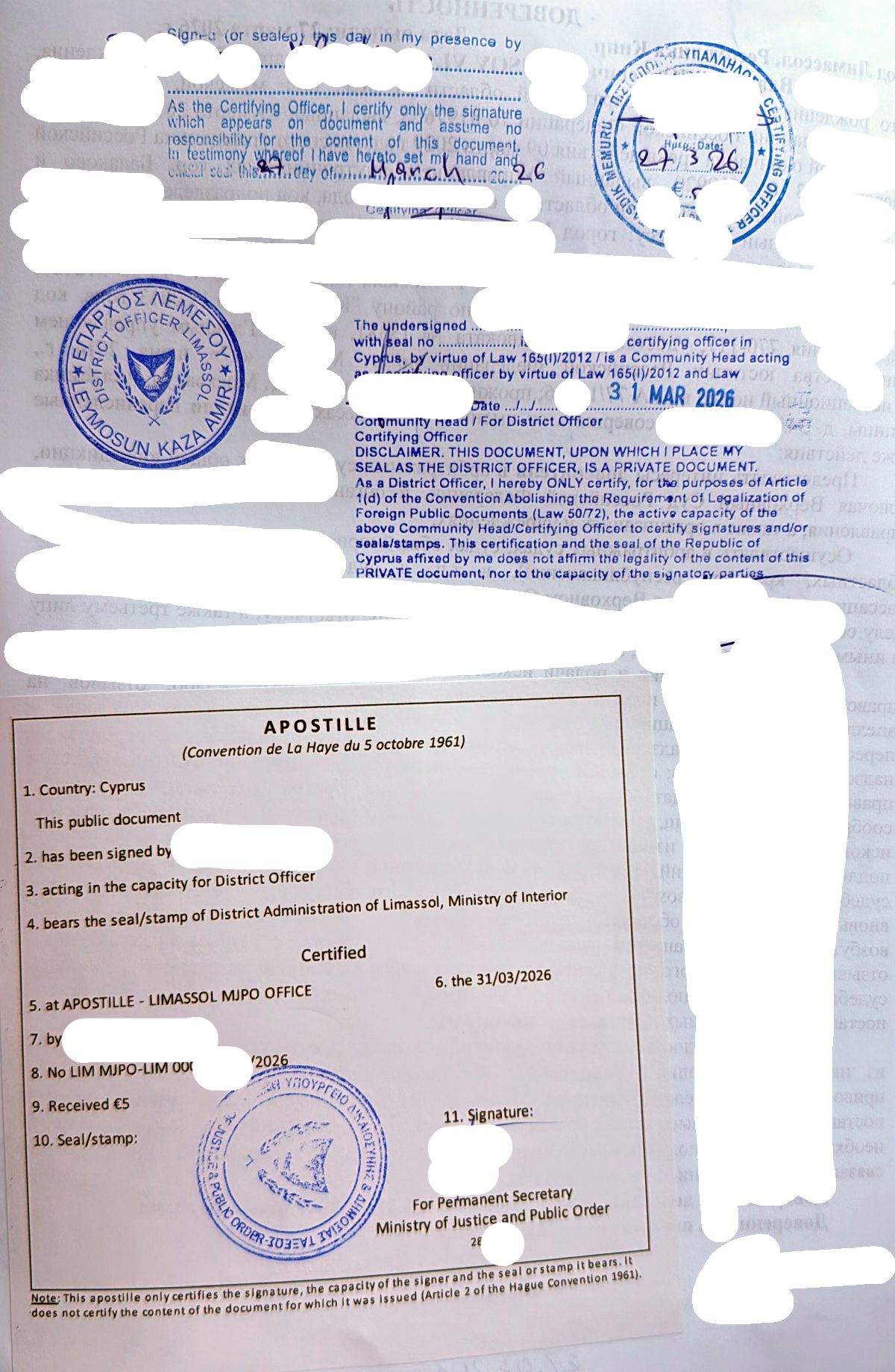 Sample of power of attorney in Cyprus