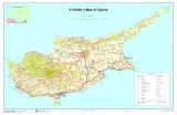 Map of Cyprus with hiking trails