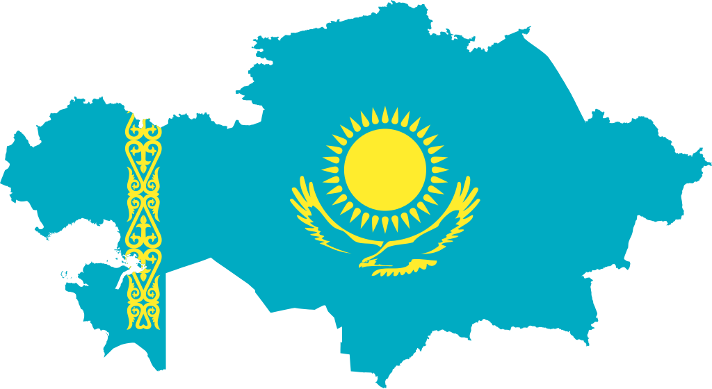 Kazakhstan flag map