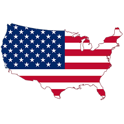 USA flag map
