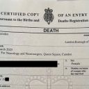 UK Death Certificate